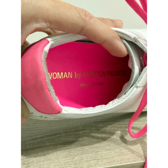 Common Projects Retro Leather Low Top Sneakers White/Pink Women's Size 35 / 5 - Picture 7 of 8